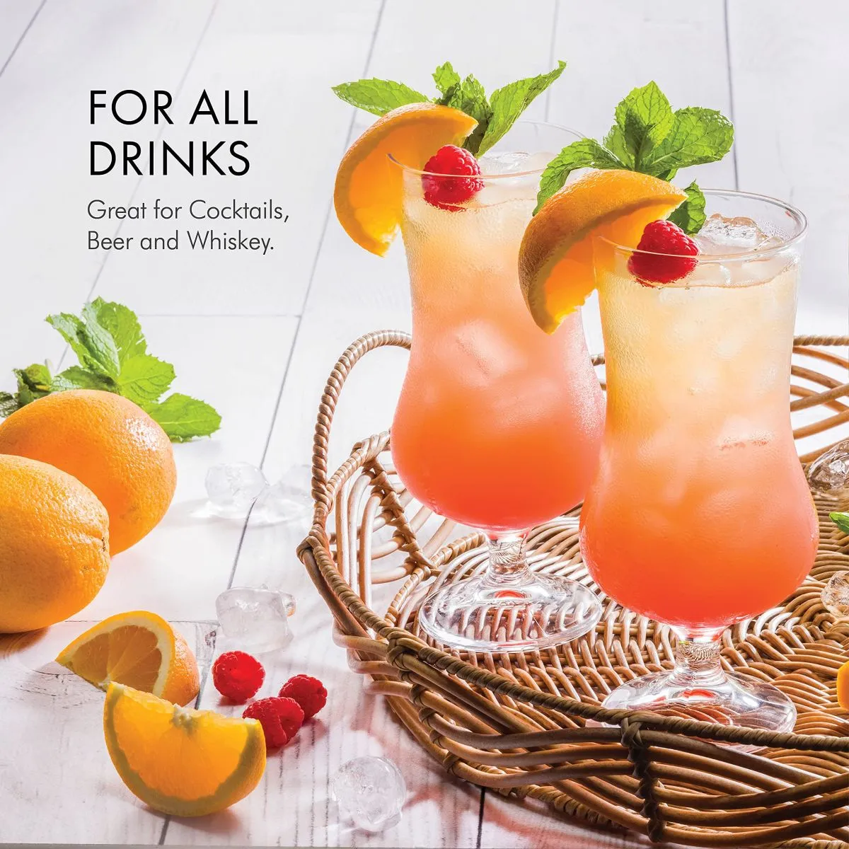 Ly hurricane phục vụ cocktail, nước ép, sinh tố