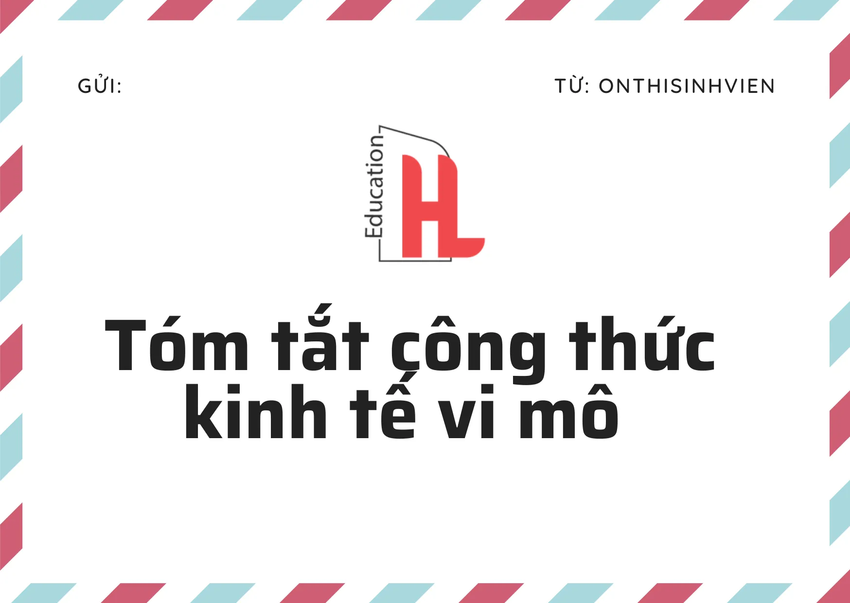 Bảng tóm tắt các công thức kinh tế vi mô quan trọng nhất cho sinh viên năm 2026