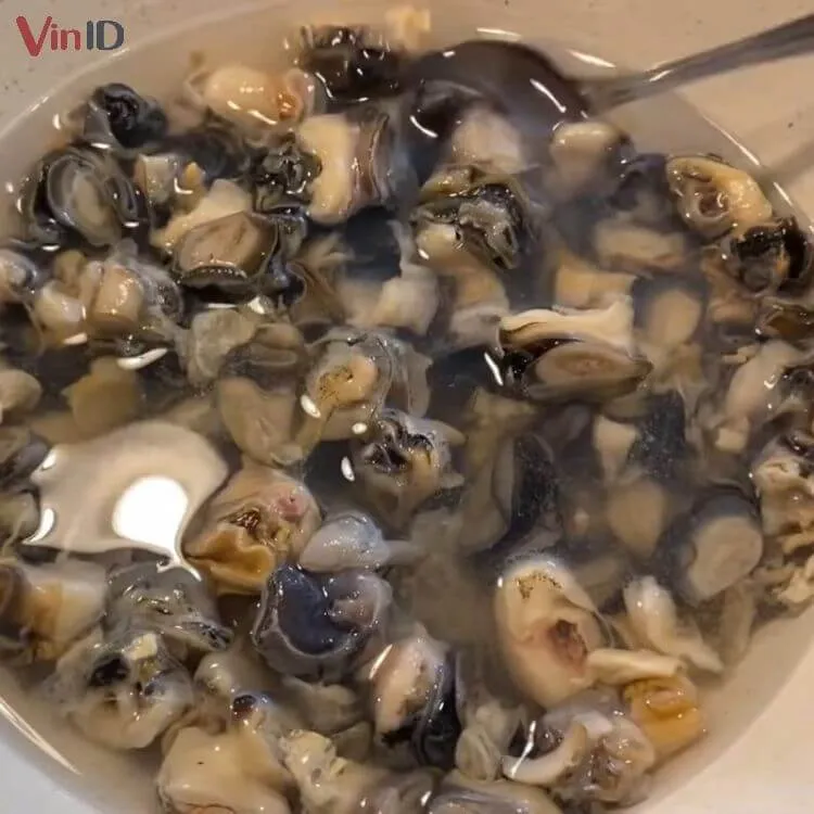 Ngâm ốc luộc chín với nước muối loãng cho sạch