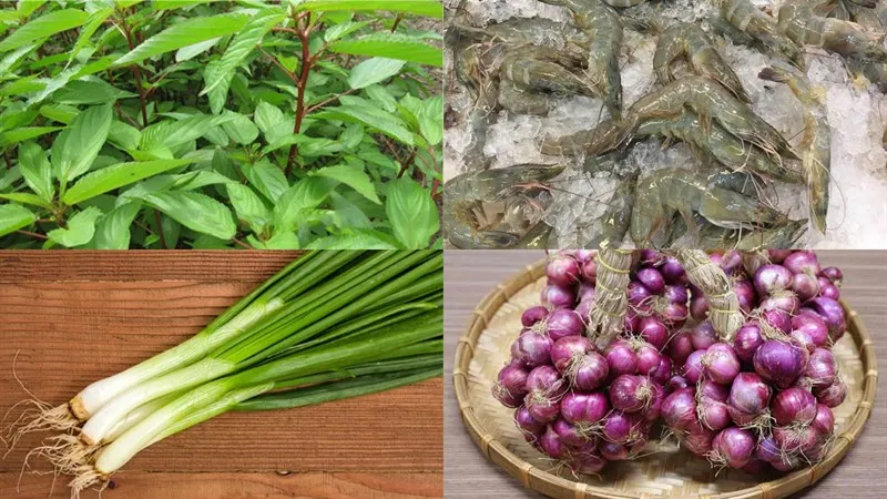 Nguyên liệu món ăn canh rau đay nấu tôm