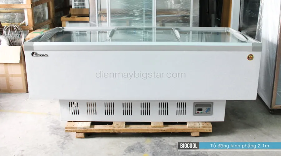 Tủ đông kính phẳng GH-2100S thiết kế ngang