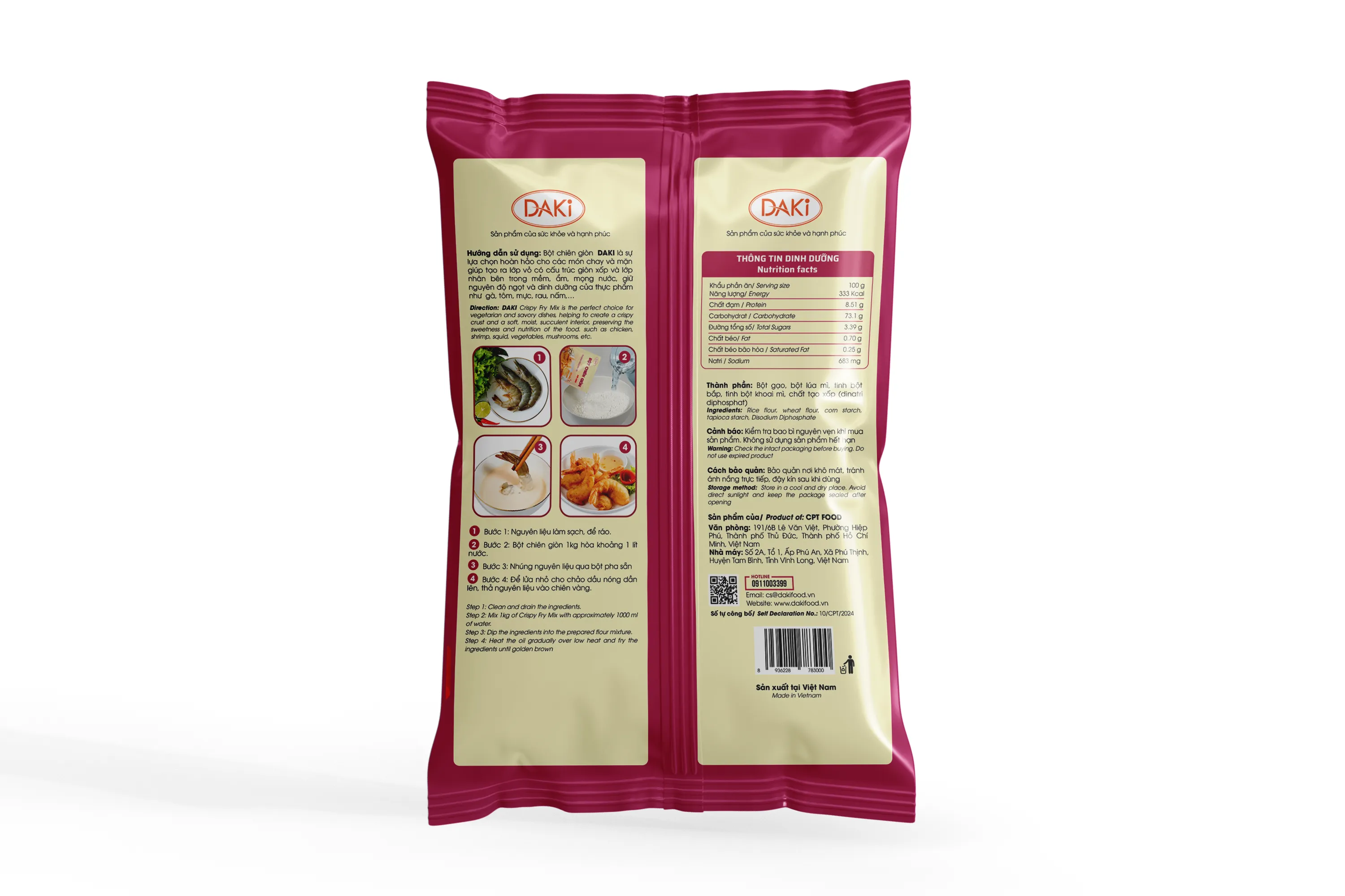 Món gà rán sử dụng bột chiên giòn không gia vị đạt độ giòn chuẩn