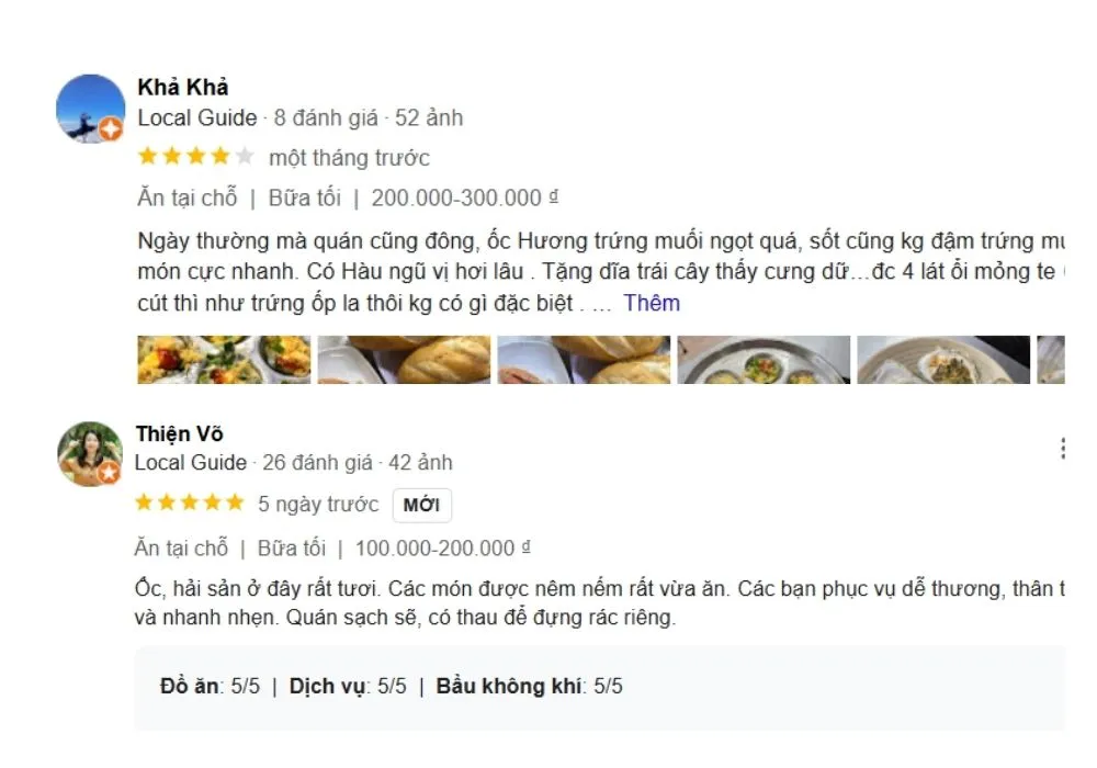 Đánh giá và nhận xét chân thực của khách hàng