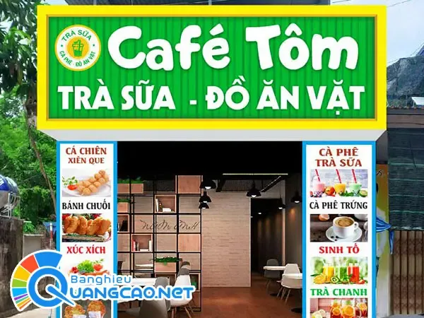 Bảng hiệu quán ăn vặt với thiết kế bắt mắt thu hút khách hàng
