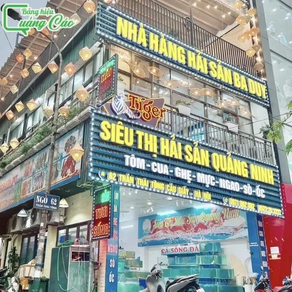 Mẫu bảng hiệu vựa hải sản ông Ba