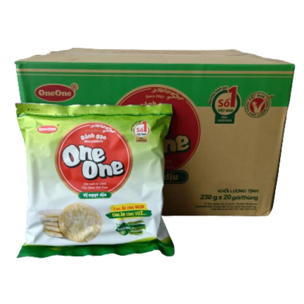 Bánh gạo One One vị ngọt dịu gói 230g thơm ngon chuẩn vị gạo Japonica