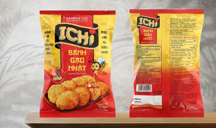 Bánh gạo Nhật Ichi vị Shouyu mật ong gói 100g thơm ngon