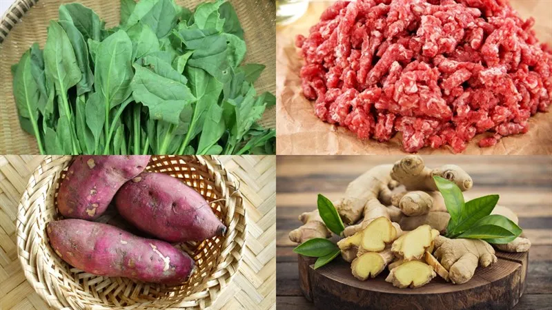 Nguyên liệu món ăn 4 cách nấu canh cải bó xôi