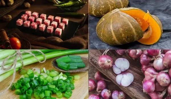 Chế biến nguyên liệu nấu canh bí đỏ với thịt bò tươi sạch