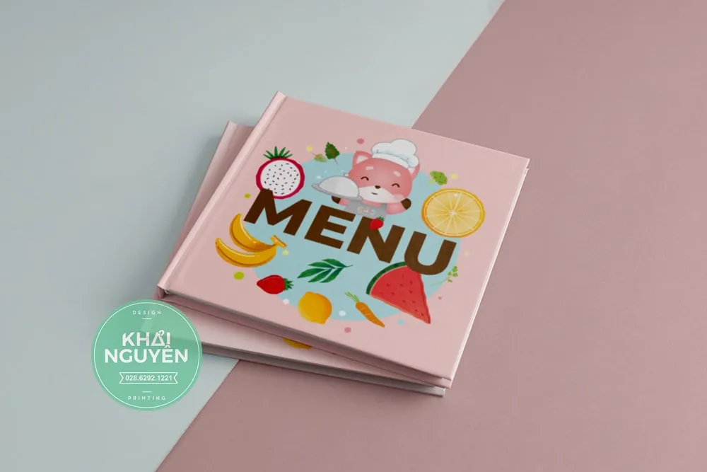 Bìa menu mở phẳng - kids menu