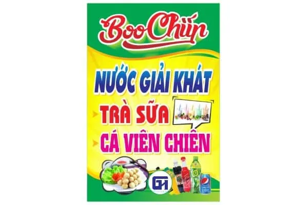 Biển bạt Hiflex đứng cho quán ăn vặt vỉa hè