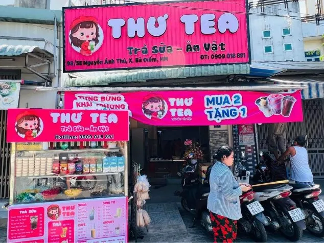 Mẫu biển hiệu quán ăn vặt phong cách tối giản