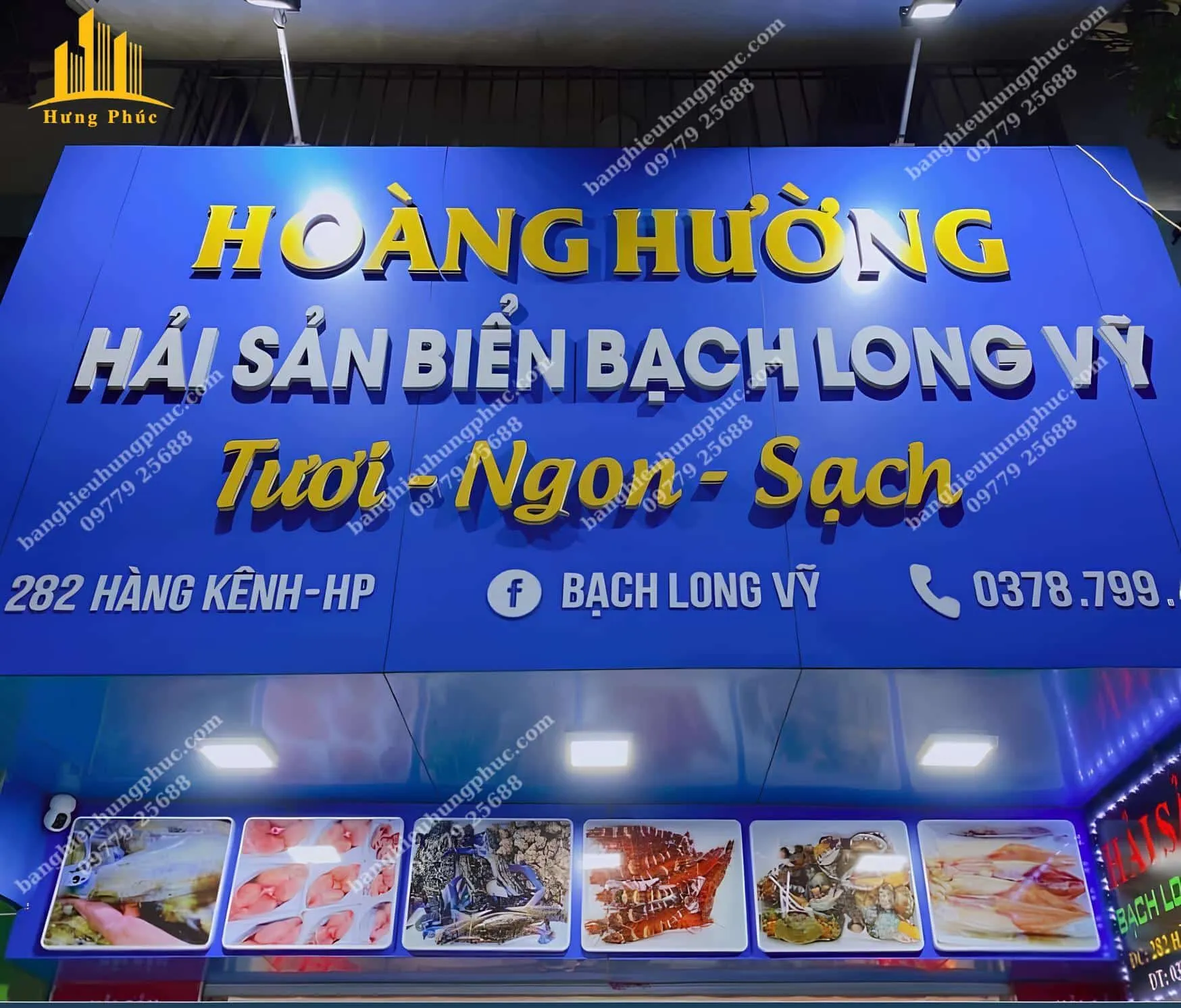 Bảng hiệu in bạt hải sản