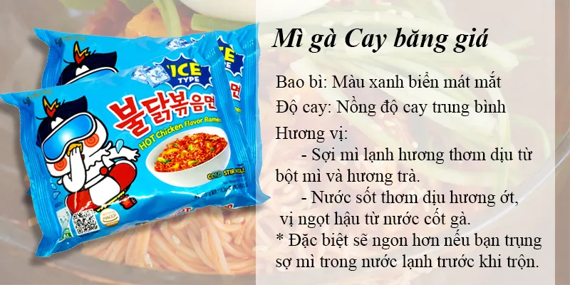 Mì cay băng giá Samyang với vị mì lạnh
