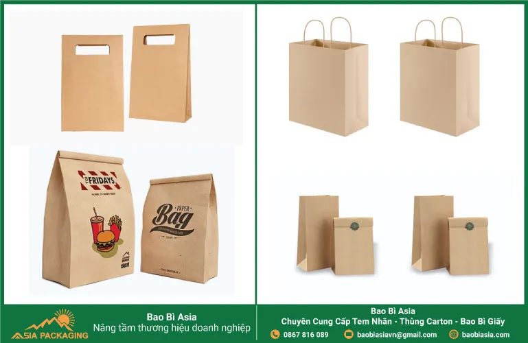 Các loại túi giấy đựng đồ ăn phổ biến