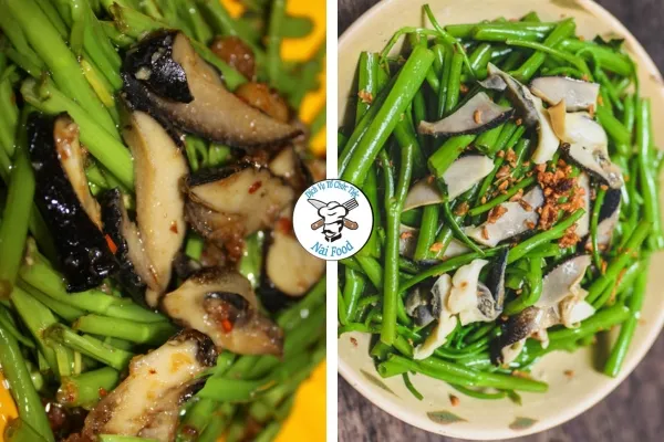 Ốc giác xào rau muống