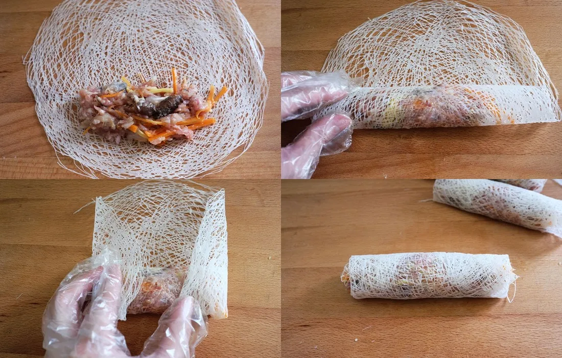 Kỹ thuật cuốn nem hải sản đều tay bằng bánh bía