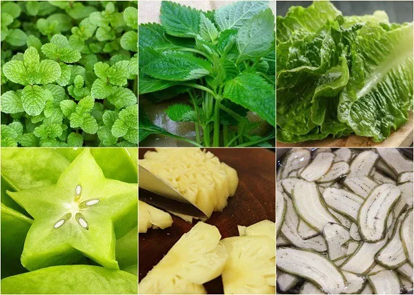 Mỗi nơi sẽ chọn loại rau sống ăn cùng bánh tráng cuốn khác nhau