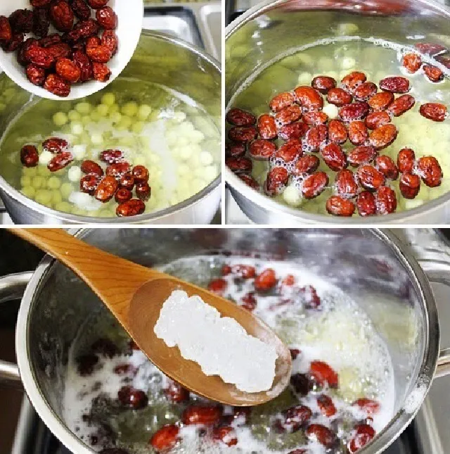 Thêm táo đỏ, nhãn nhục và đường phèn sau 15 phút