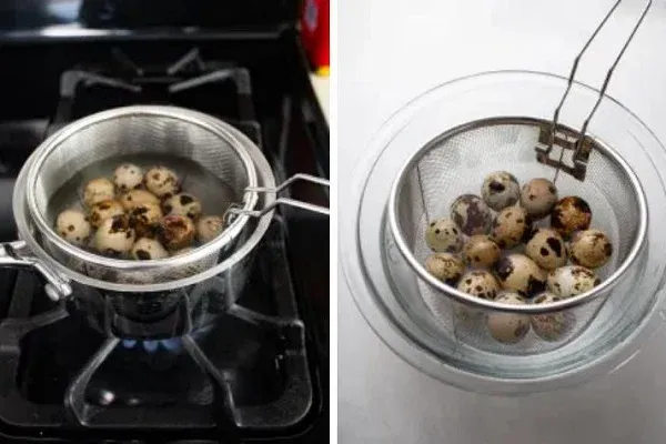 Sự kết hợp giữa trứng cút và mỡ hành tạo nên độ béo đặc trưng