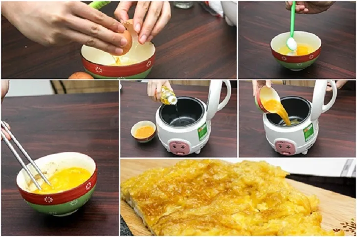 Trứng chiên vàng đều giúp món ăn thêm phần hấp dẫn