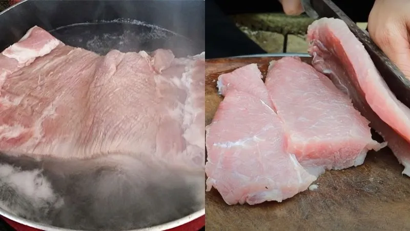 Kỹ thuật sơ chế thịt heo thái miếng dài dọc thớ chuẩn xác