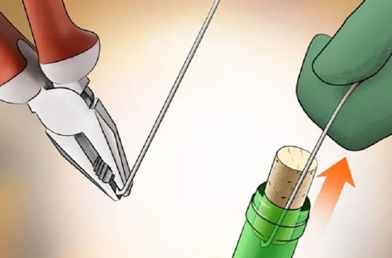 Cách mở chai rượu vang không cần dùng đồ khui bằng dây thép