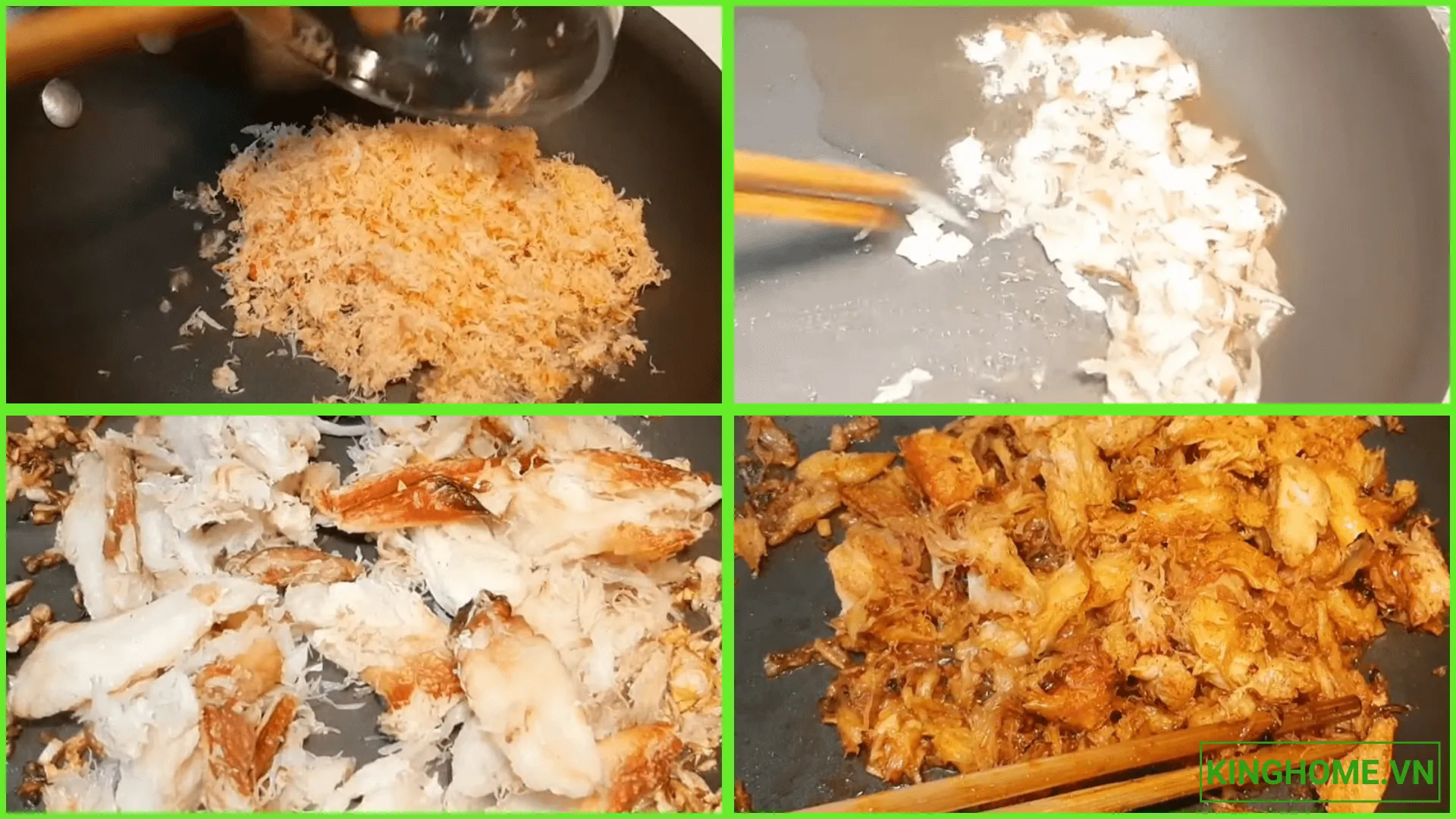 Thịt cua và tôm được xào chín tới giữ trọn hương vị hải sản tươi