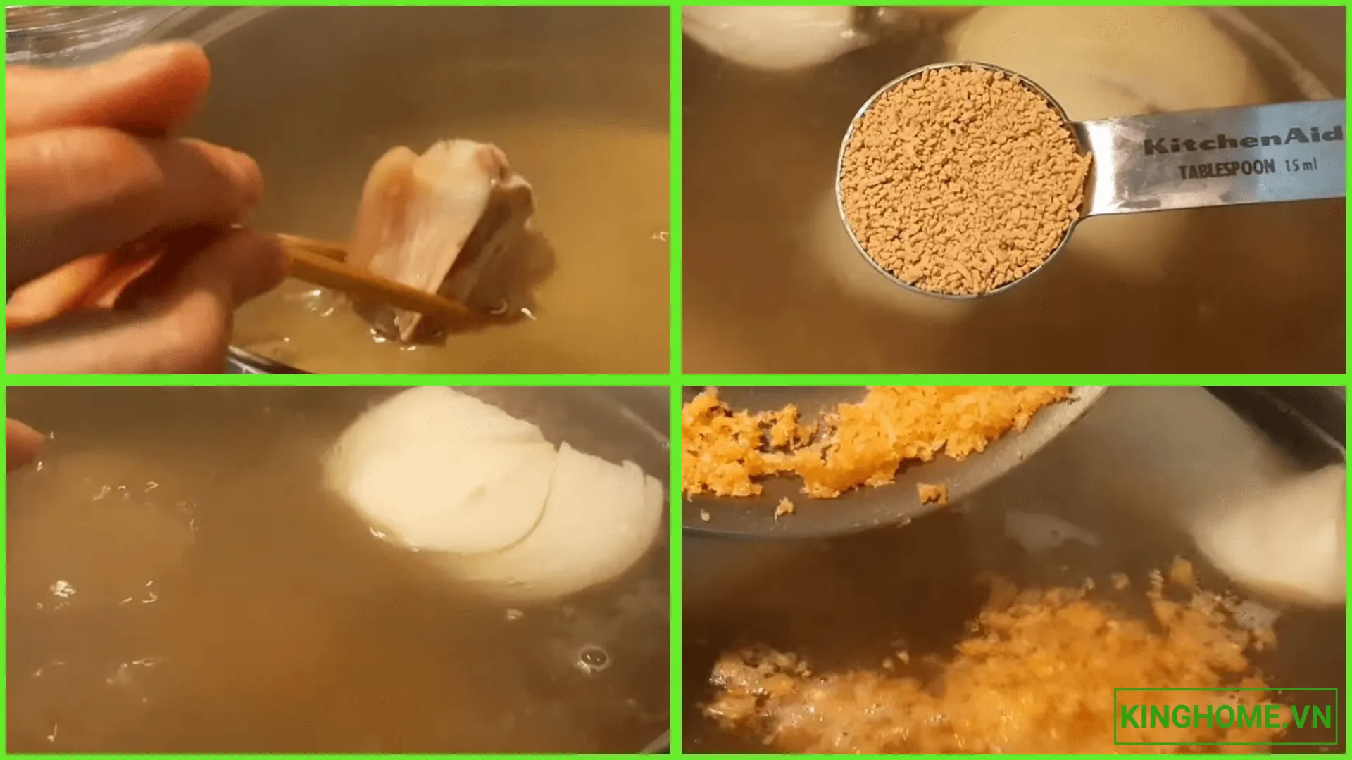 Nồi nước dùng sánh mịn với màu sắc tự nhiên từ rau củ tươi ngon