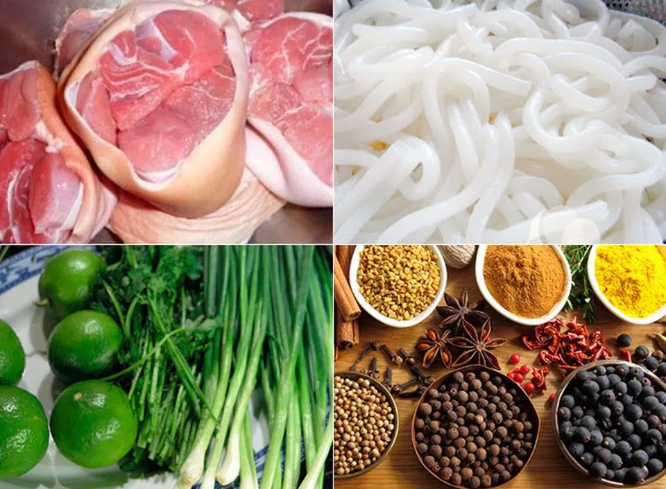 Các nguyên liệu thiết yếu để thực hiện món bánh canh giò heo tại nhà