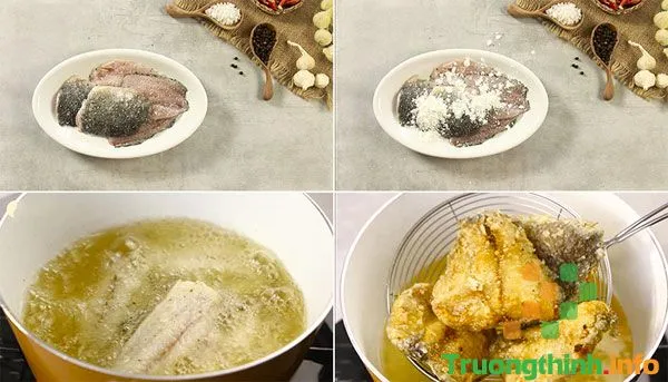 Sơ chế và ướp thịt cá trong cách nấu bún cá rô phi rau cải