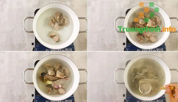 Ninh nước dùng đậm đà từ xương cá và đầu cá rô phi