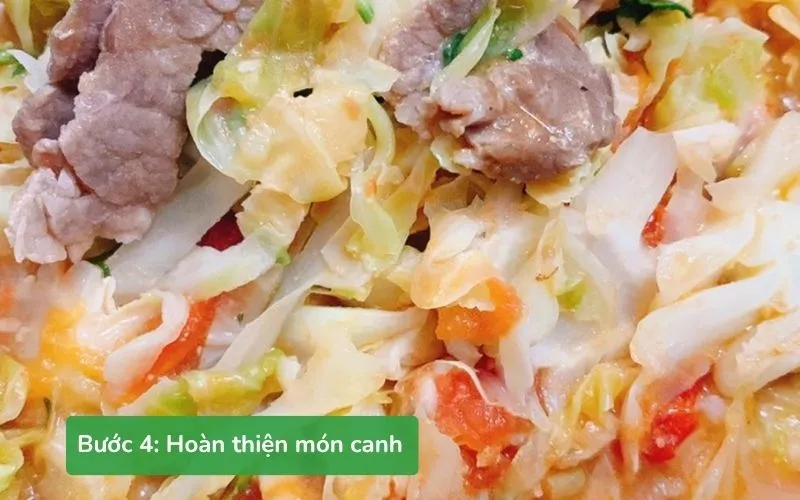 Canh bắp cải thịt bò được nêm nếm vừa miệng, đầy đủ dinh dưỡng