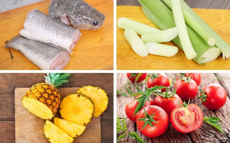 Nguyên liệu nấu canh chua dọc mùng