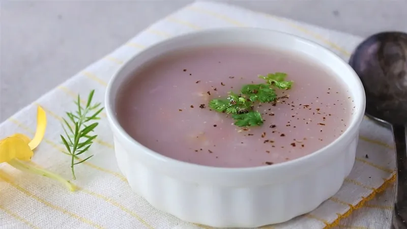 Canh khoai mỡ chay hoàn thành