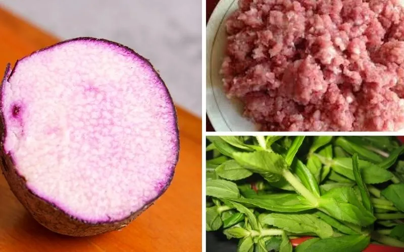 Các nguyên liệu cần thiết để thực hiện món nấu canh khoai mỡ thịt bằm chuẩn vị