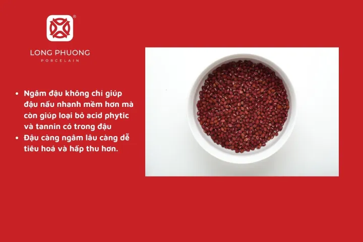 Ngâm đậu đỏ trước khi nấu sẽ giúp đậu bở mềm hơn