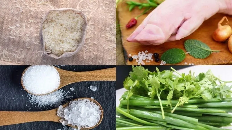 Nguyên liệu món cháo giò heo