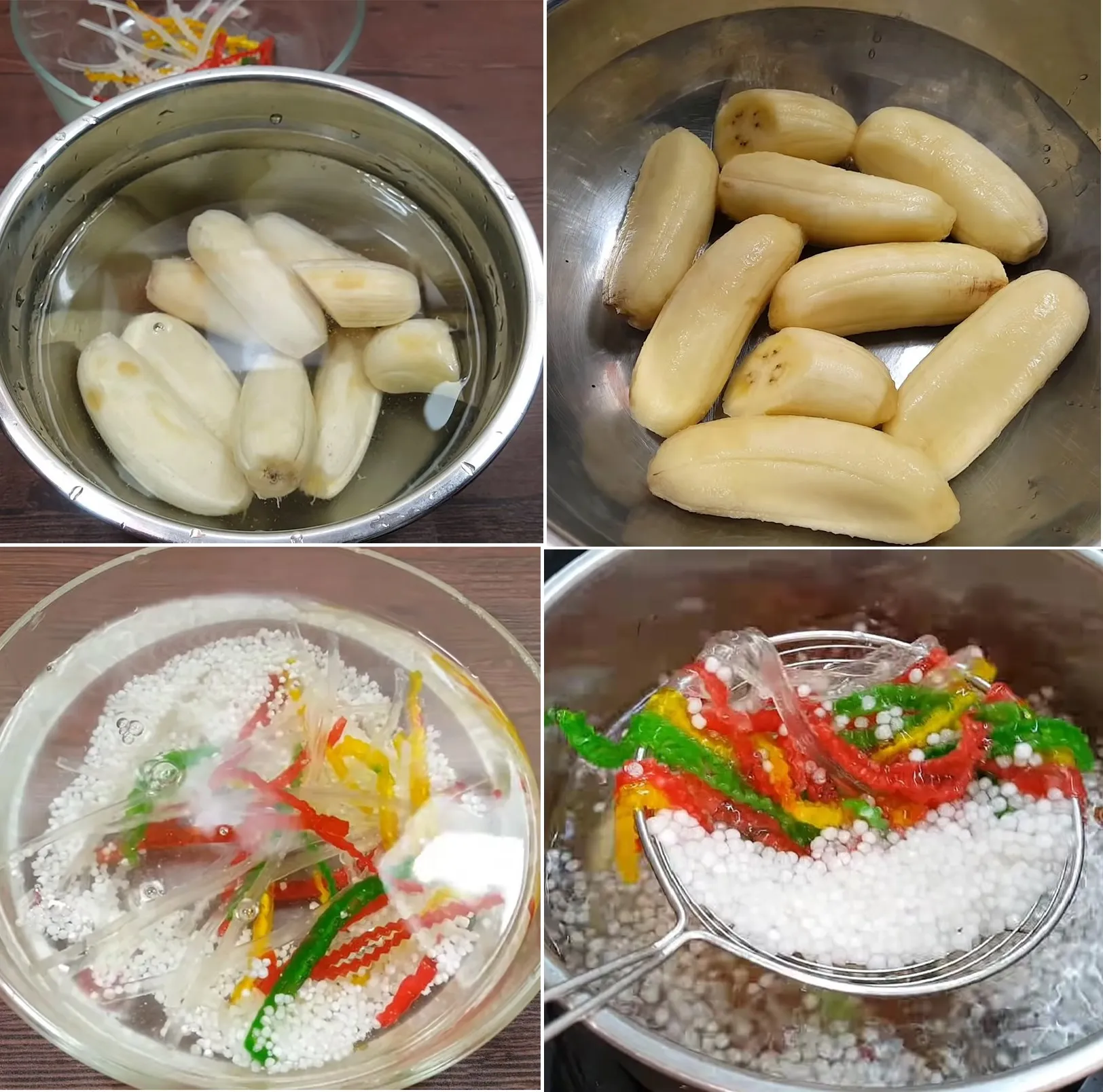 Khoai mì đã sơ chế và ngâm trong nước muối để khử độc