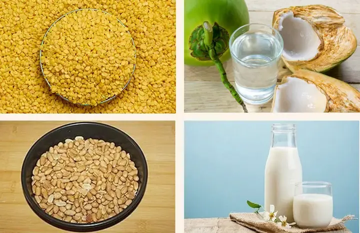 Nguyên liệu làm chè đậu xanh đánh chuẩn Huế