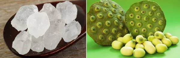 Nguyên liệu nấu chè hạt sen đường phèn thơm mát