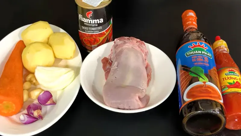 Các nguyên liệu tươi ngon cần chuẩn bị cho món lagu lưỡi heo chuẩn vị