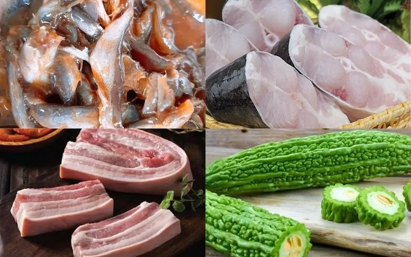 Nguyên liệu tươi ngon cho món lẩu mắm cá linh