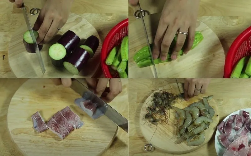 Sơ chế nguyên liệu cho món lẩu
