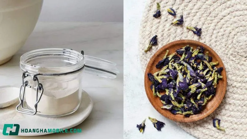 Rau câu hoa đậu biếc với màu xanh tím tự nhiên