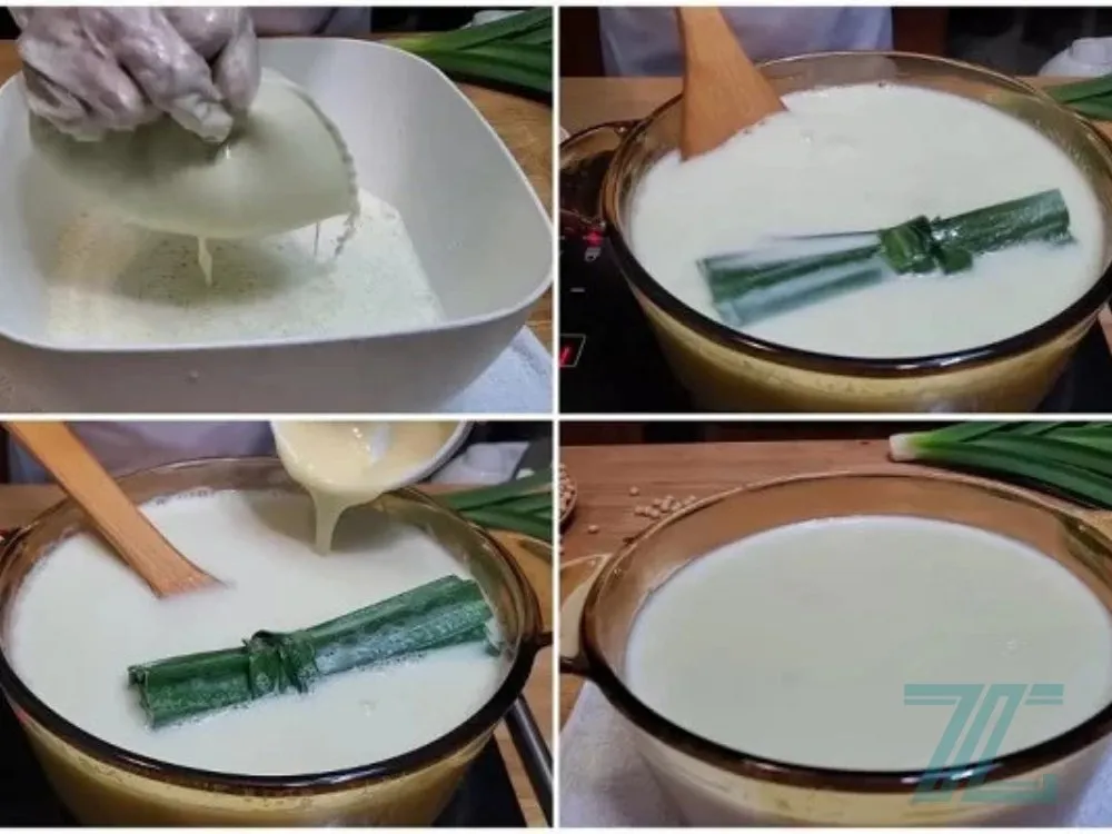 Cách nấu sữa đậu nành để kinh doanh với sữa đậu nành lá dứa