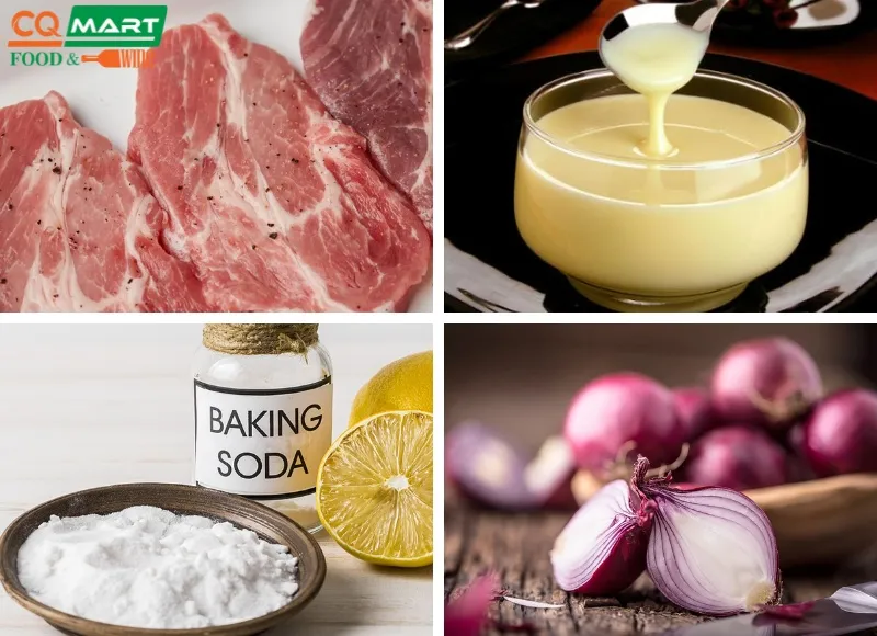 Một số nguyên liệu để nấu thịt hộp chuẩn vị miền Trung