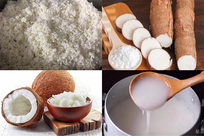 Chuẩn bị đầy đủ nguyên liệu là bước đầu tiên cho món xôi sắn ngon