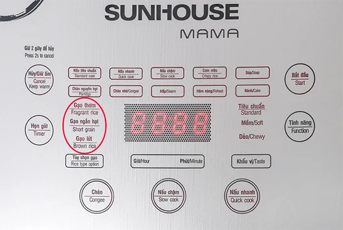 Nồi cơm điện tử với nhiều chế độ nấu tiện lợi