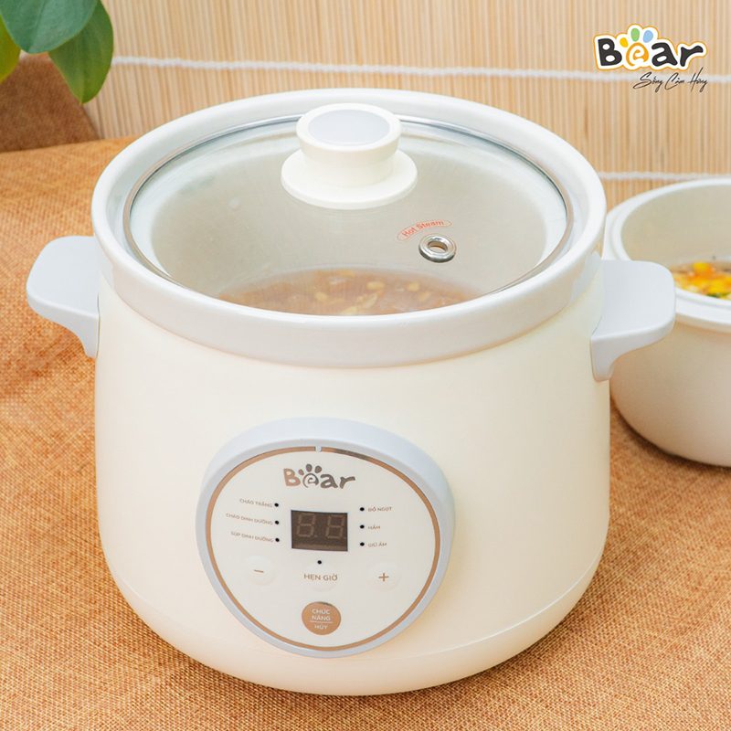 Thố sứ nồi nấu chậm Bear 1.5L sau khi đã nguội